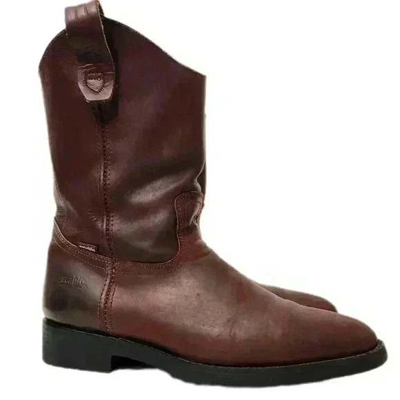 Establo Men's Workboots, Leather Western Cowboy Pull on US Men's 9 - Picture 4 of 9